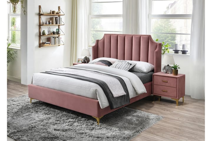 Sängram Peillon 160x200 cm - Rosa - Möbler - Säng - Sängram & sängstomme