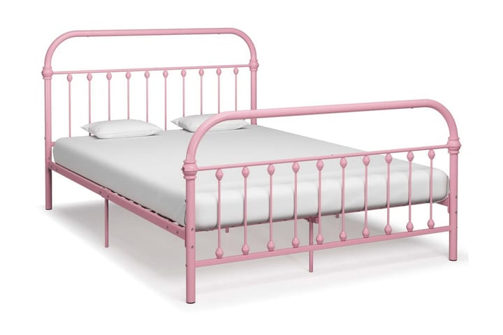 Sängram rosa metall 140x200 cm - Rosa - Möbler - Säng - Sängram & sängstomme