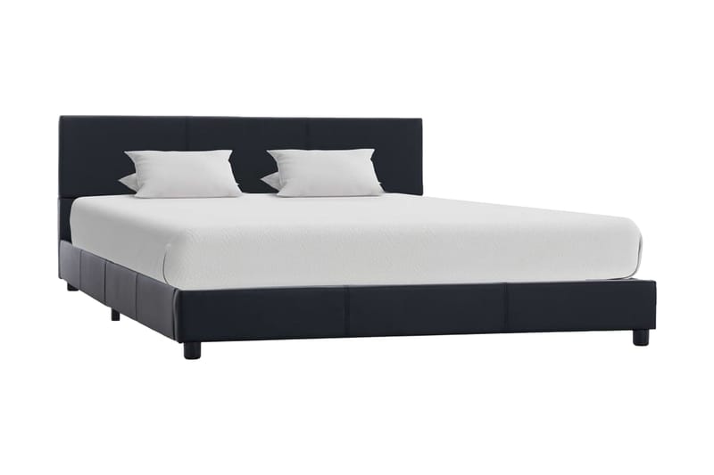 Sängram svart konstläder 140x200 cm - Svart - Möbler - Säng - Sängram & sängstomme