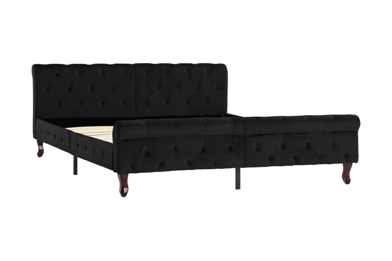 Sängram svart sammet 160x200 cm - Svart - Möbler - Säng - Sängram & sängstomme