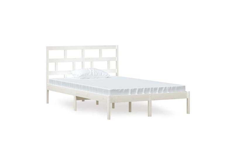 Sängram vit massiv furu 120x200 cm - Vit - Möbler - Säng - Sängram & sängstomme