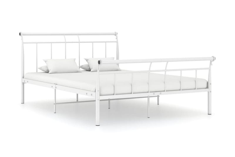 Sängram vit metall 140x200 cm - Vit - Möbler - Säng - Sängram & sängstomme