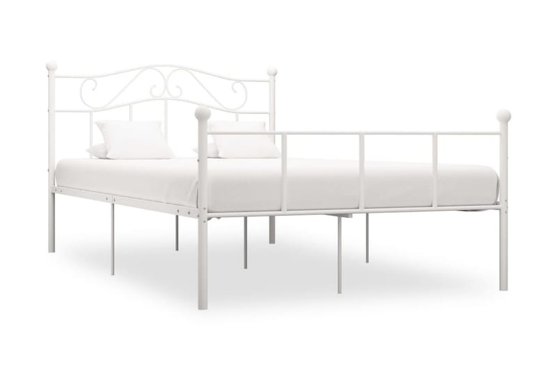 Sängram vit metall 160x200 cm - Vit - Möbler - Säng - Sängram & sängstomme