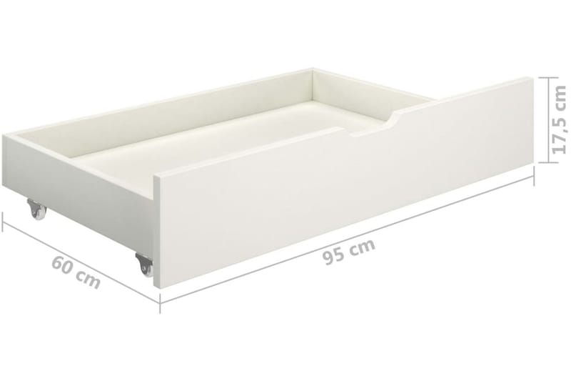 Sänglådor 2 st vit massiv furu - Vit - Möbler - Säng - Sängtillbehör & sänggavel - Sängförvaring