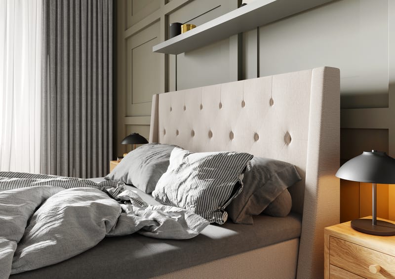 Sänggavel Langham 210 cm - Beige - Möbler - Säng - Sängtillbehör & sänggavel - Sänggavel