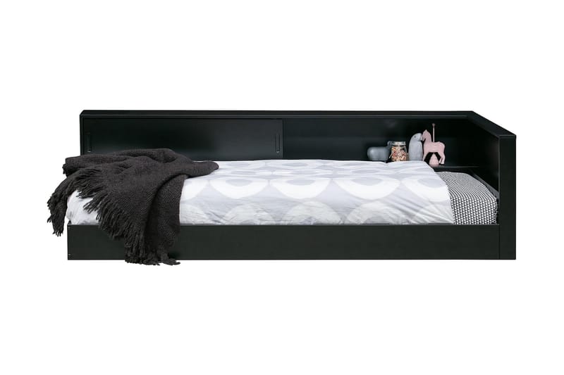 Hörnramsäng Floella 90x200 cm - Furu/Svart - Möbler - Säng - Ställbar säng