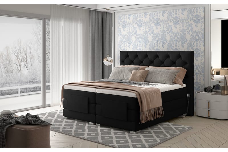 Sängpaket Trifolia Kontinentalsäng 140x200 cm Ställbar - Svart - Möbler - Sängar - Ställbara sängar