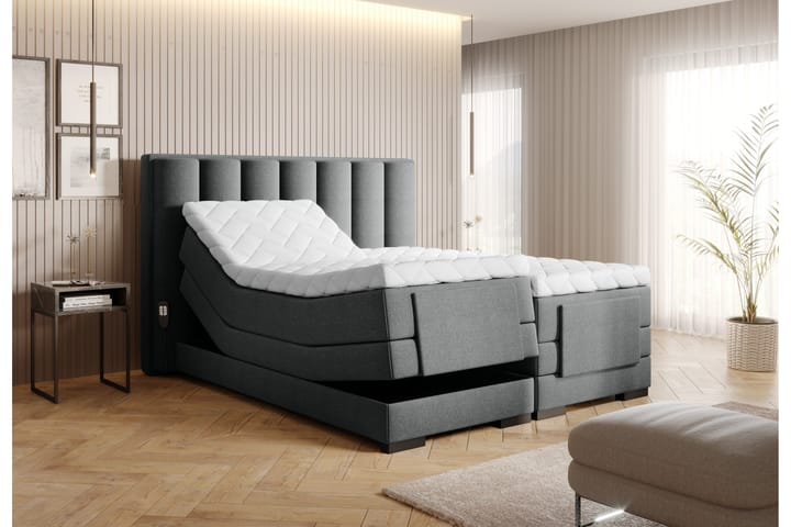Ställbar Kontinentalsäng Masayuki 140x200 cm - Grå - Möbler - Säng - Ställbar säng