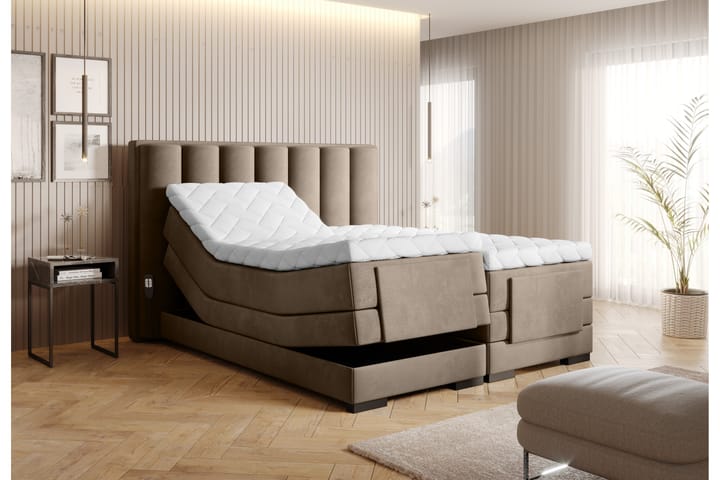 Ställbar Kontinentalsäng Masayuki 160x200 cm - Beige - Möbler - Säng - Ställbar säng