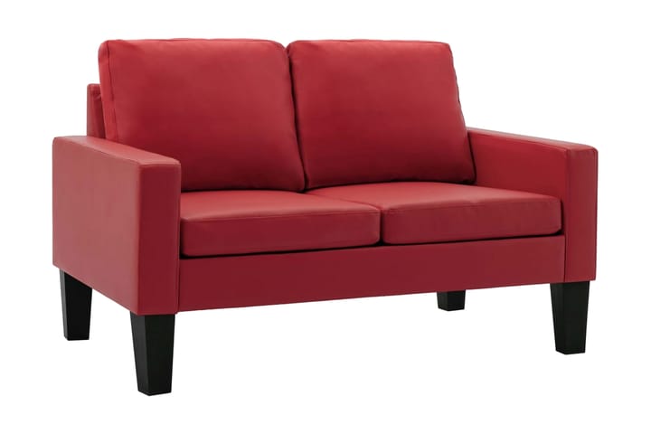 2-sitssoffa röd konstläder - Röd - Möbler - Soffa - 2 sits soffa