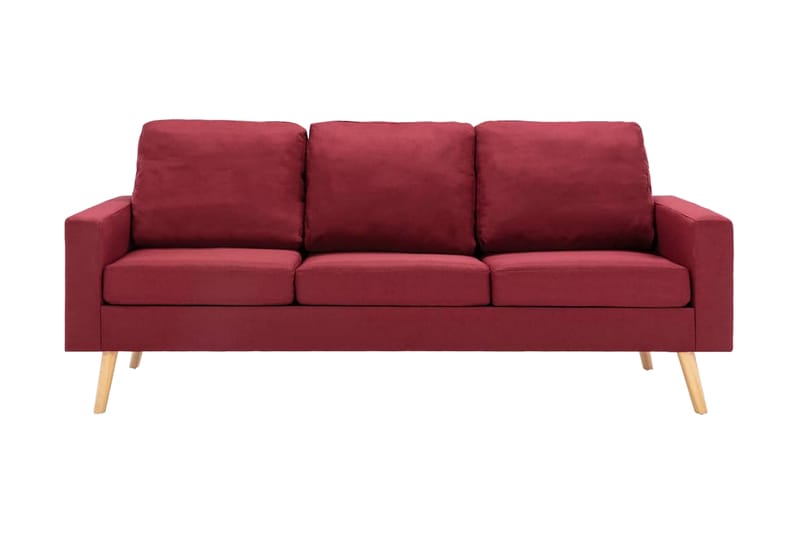 3-sitssoffa vinröd tyg - Röd - Möbler - Soffa - 3 sits soffa