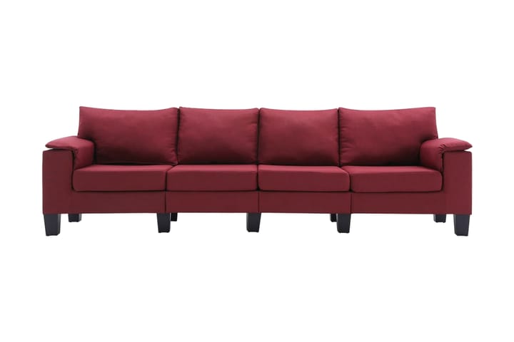 4-sitssoffa vinröd tyg - Röd - Möbler - Soffa - 3 sits soffa