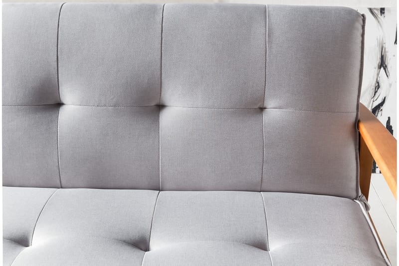 Bäddsoffa 190x85x81 cm light grey woven fabric - Möbler - Soffa - Bäddsoffa - 3 sits bäddsoffa