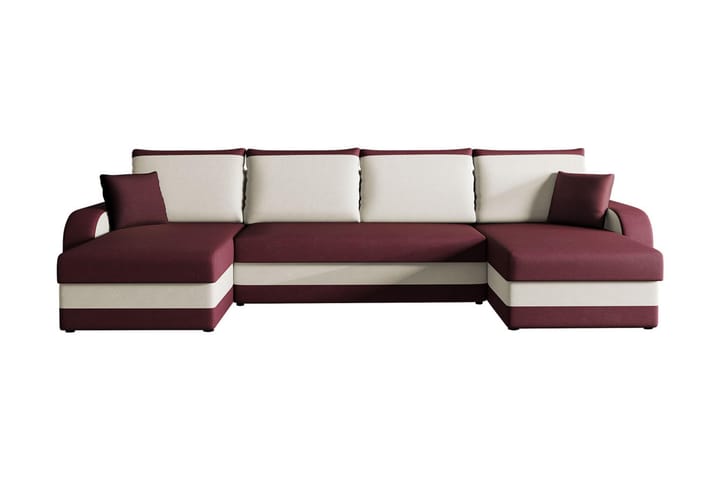 Bäddsoffa Dubbeldivan Nyarp 4-sits 268x130 cm U-formad - Röd - Möbler - Soffa - Bäddsoffa - Bäddsoffa u soffa