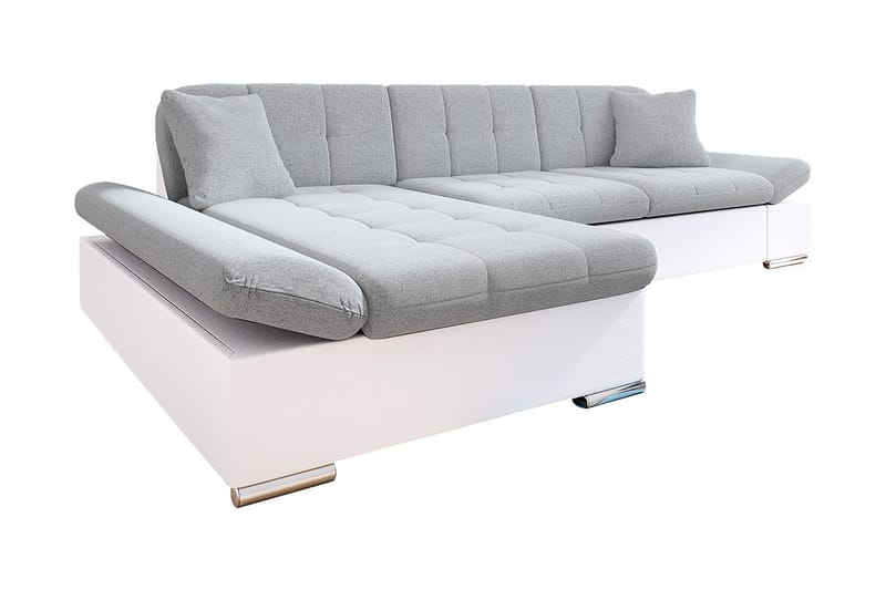 Bäddsoffa Hildura 4-sits med Förvaring Vänster - Ljusgrå/Vit - Möbler - Soffa - Bäddsoffa - Bäddsoffa divan