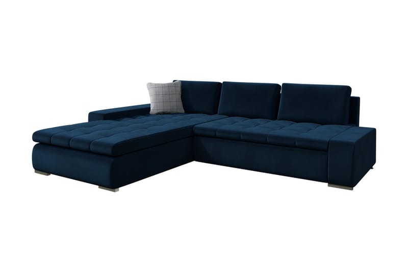Hörnsoffa Ianto - Blå - Möbler - Soffa - Bäddsoffa - Längsbäddad bäddsoffa