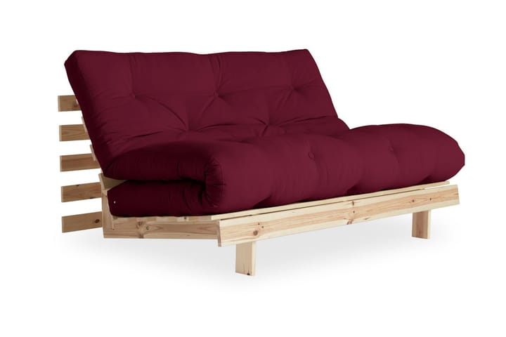 Bäddsoffa Roots Raw Bordeaux/Trä/Natur - Karup Design - Möbler - Soffa - Bäddsoffa - Futon - Futon soffa