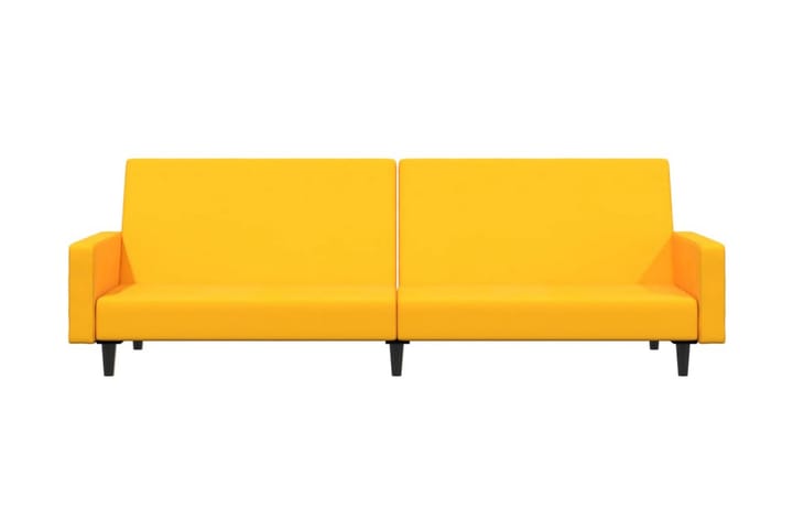 Bäddsoffa 2-sits gul sammet - Gul - Möbler - Soffa - Bäddsoffa - Längsbäddad bäddsoffa