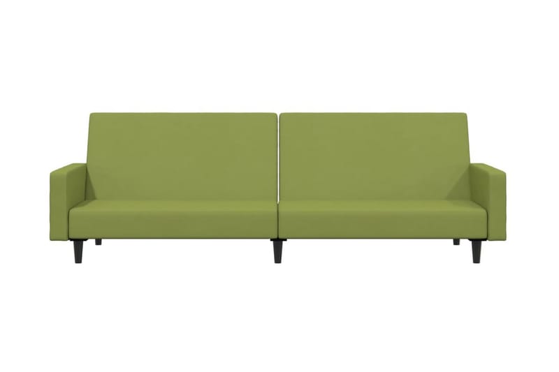Bäddsoffa 2-sits ljusgrön sammet - Grön - Möbler - Soffa - Bäddsoffa - Längsbäddad bäddsoffa