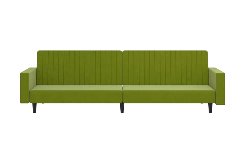 Bäddsoffa 2-sits ljusgrön sammet - Grön - Möbler - Soffa - Bäddsoffa - Längsbäddad bäddsoffa