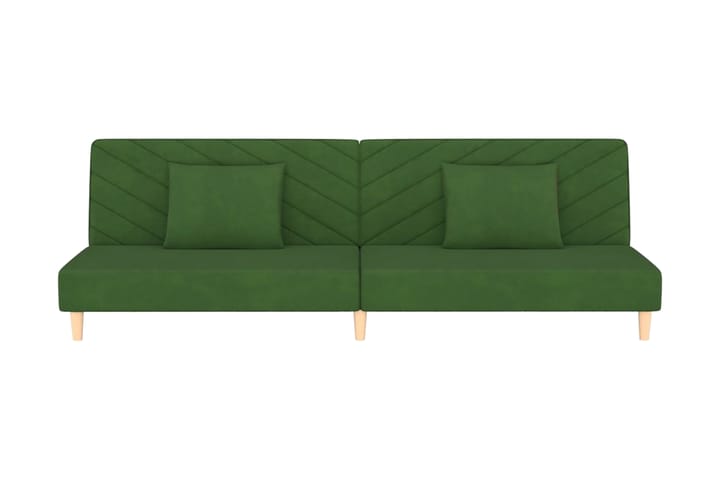 Bäddsoffa 2-sits med två kuddar mörkgrön sammet - Grön - Möbler - Soffa - Bäddsoffa - 2 sits bäddsoffa
