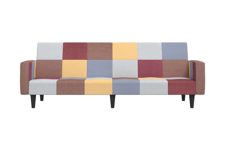 Bäddsoffa 2-sits med två kuddar tyg - Flerfärgsdesign - Möbler - Soffa - Bäddsoffa - Längsbäddad bäddsoffa