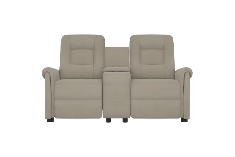 2-sits reclinerfåtölj med mugghållare ljusgrå - Grå - Möbler - Soffa - Biosoffa & reclinersoffa
