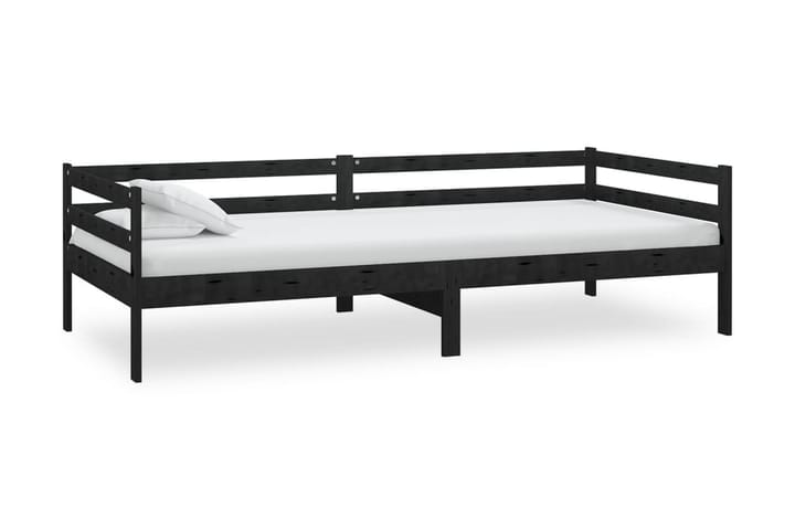 Dagbädd med madrass 90x200 cm svart massiv furu - Svart - Möbler - Soffa - Dagbädd