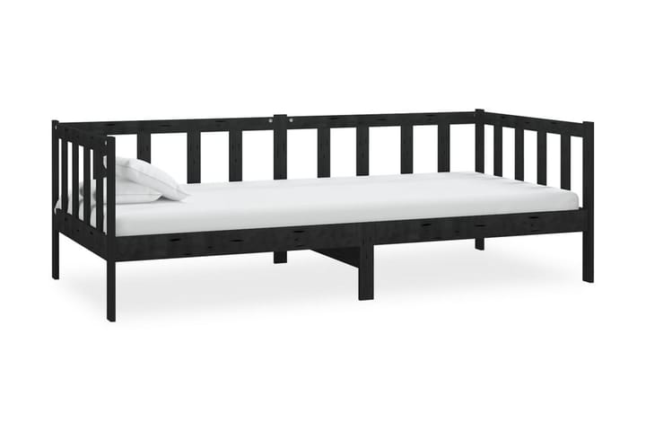 Dagbädd med madrass 90x200 cm svart massiv furu - Svart - Möbler - Soffa - Dagbädd