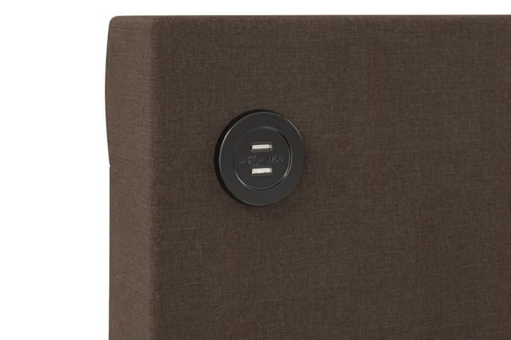 Dagbädd med madrass USB mörkbrun tyg 90x200 cm - Brun - Möbler - Soffa - Dagbädd