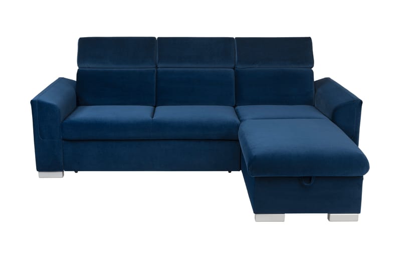 3-sits Hörnsoffa Vallonto Höger - Mörkblå - Möbler - Soffa - Divansoffa & schäslongsoffa - 3 sits soffa med divan