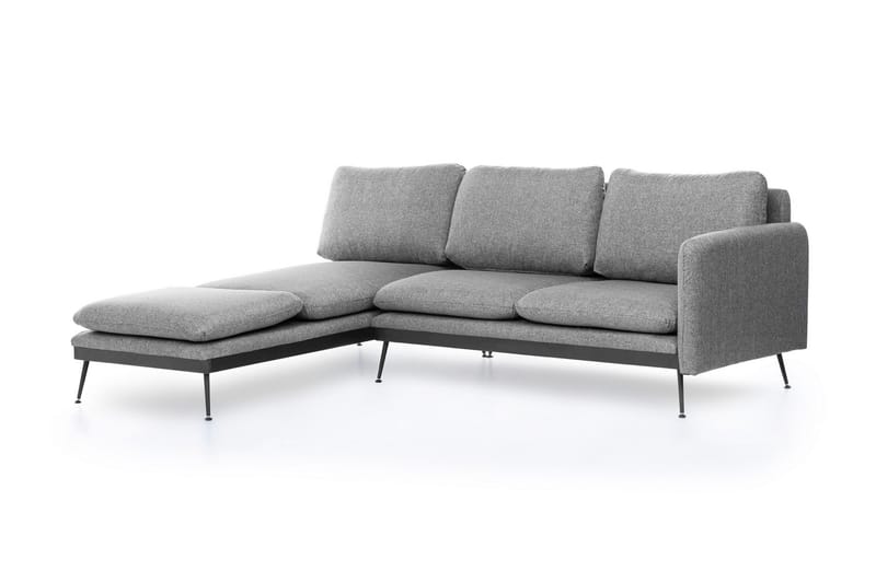 Divansoffa Ricabo - Grå - Möbler - Soffa - Divansoffa & schäslongsoffa - 3 sits soffa med divan
