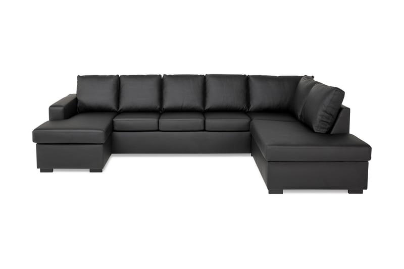 U-soffa Nevada XL Divan Vänster - Svart Konstläder - Möbler - Soffor - Skinnsoffor