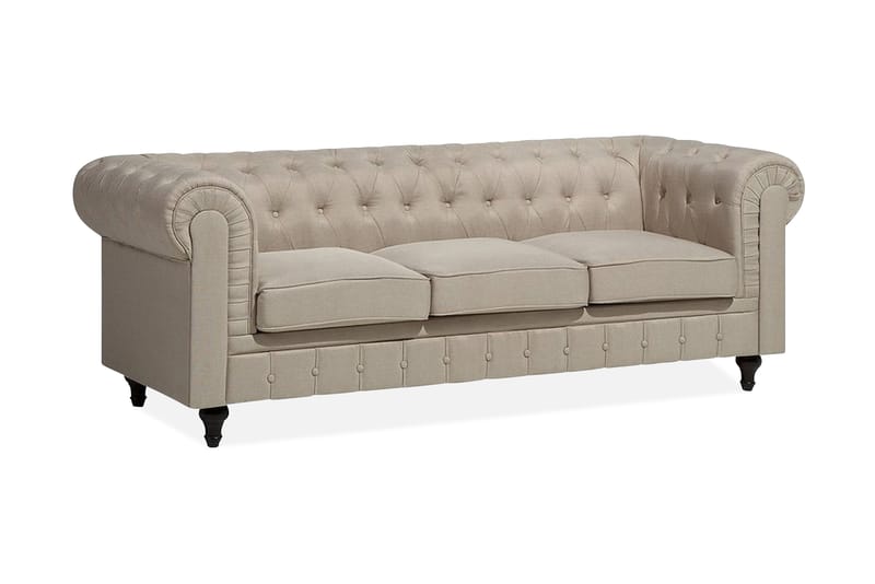 Soffa 3 Sits Chesterfield - Beige - Möbler - Soffor - 2-4-sits soffor