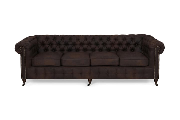 Soffa Chester Deluxe 4-sits - Mörkbrun - Möbler - Fåtölj & stolar - Fåtölj - Chesterfield fåtölj
