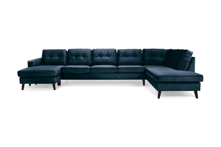 U-soffa Miller Large med Divan Vänster Sammet - Midnattsblå - Textil & mattor - Sängkläder