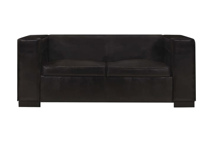 2-sitssoffa äkta läder svart - Svart - Möbler - Soffa - 2 sits soffa