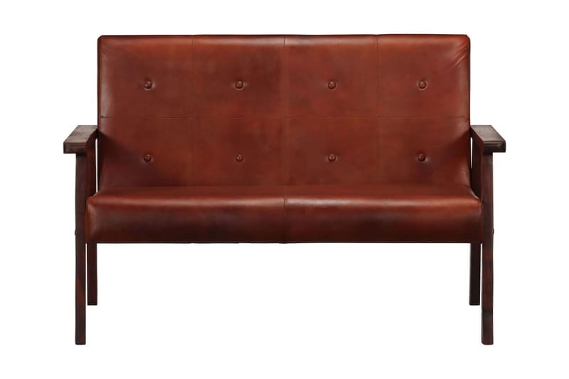 2-sitssoffa brun äkta läder - Brun - Möbler - Soffa - 2 sits soffa