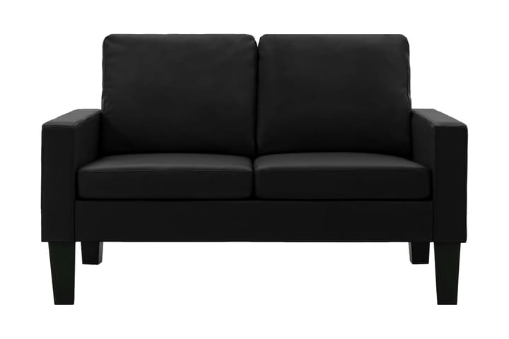 2-sitssoffa svart konstläder - Svart - Möbler - Soffa - 2 sits soffa