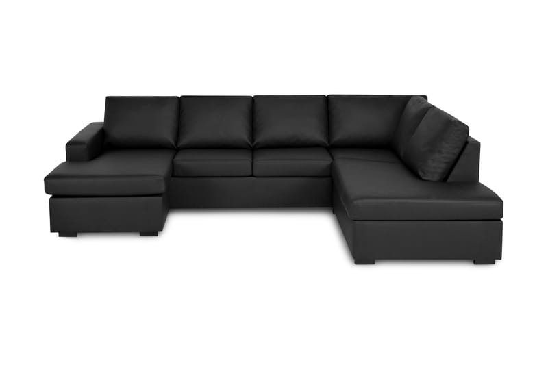 U-soffa Nevada Small Divan Vänster - Svart Konstläder - Möbler - Soffa - Divansoffa & schäslongsoffa - 4 sits soffa med divan