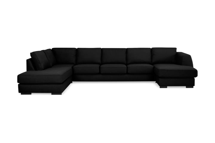 U-soffa Ontario Large med Divan Höger - Svart - Möbler - Soffa - Divansoffa & schäslongsoffa - 4 sits soffa med divan