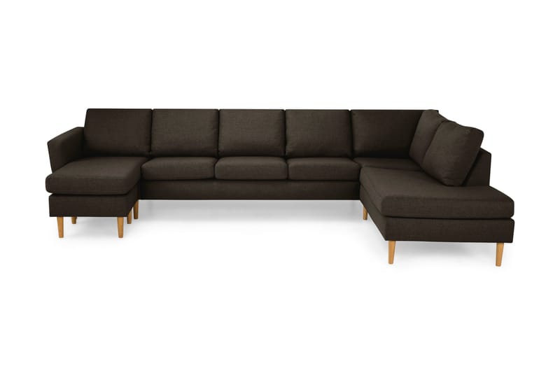 U-soffa Hudson Large med Divan Vänster - Brun - Möbler - Soffa - U-soffa