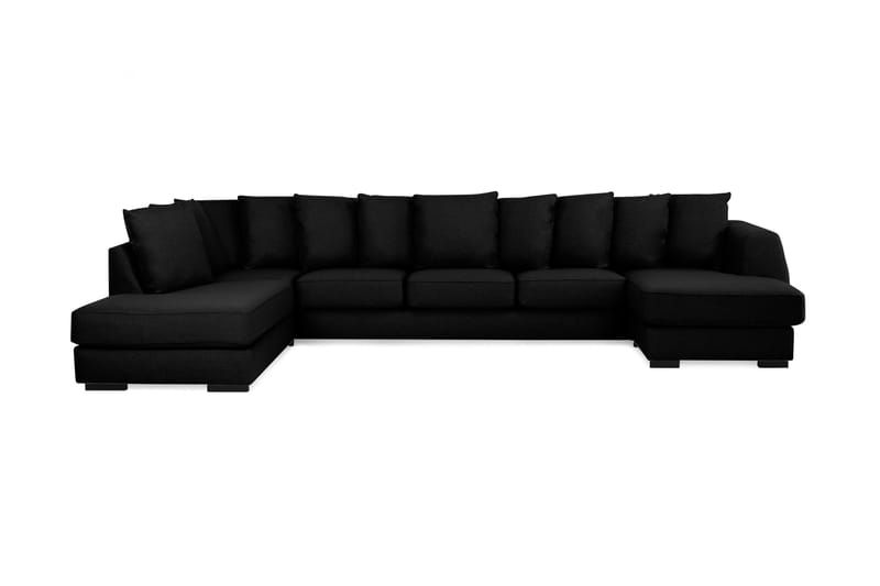 U-soffa Ontario Large med Divan Höger inkl Kuvertkuddar - Svart - Möbler - Soffa - Sofftillbehör - Nackstöd soffa