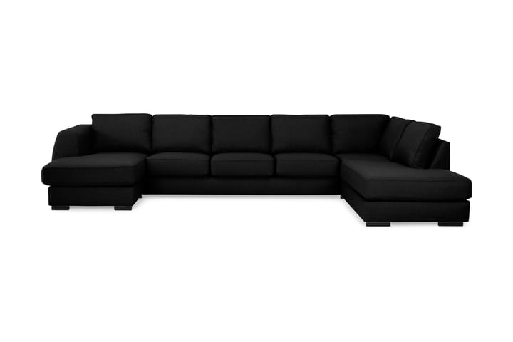 U-soffa Ontario Large med Divan Vänster - Svart - Möbler - Soffa - Divansoffa & schäslongsoffa - 4 sits soffa med divan
