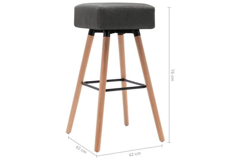 Barstol mörkgrå tyg - Grå - Möbler - Fåtölj & stolar - Barstol & barpall