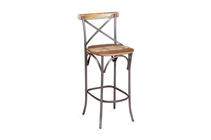 Barstol massivt återvunnet trä - Flerfärgad - Möbler - Fåtölj & stolar - Barstol & barpall