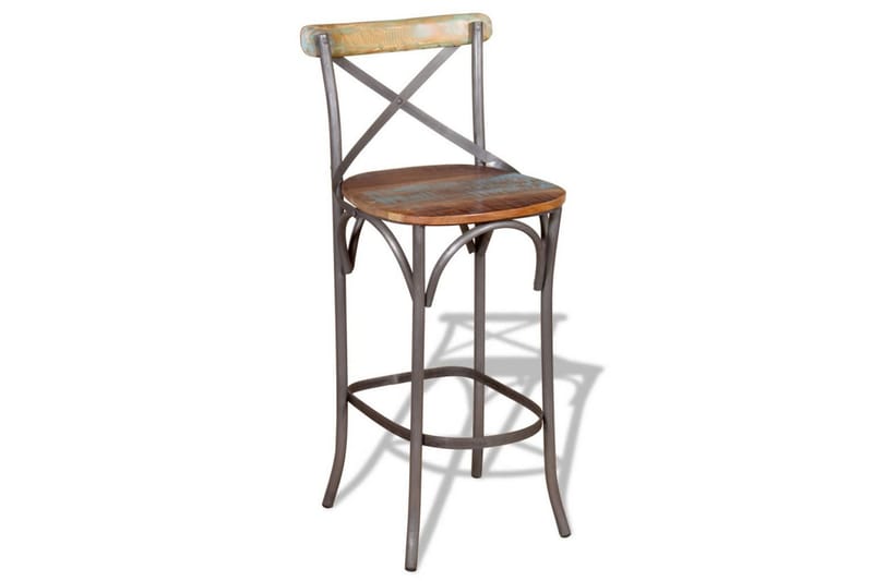 Barstol massivt återvunnet trä - Flerfärgad - Möbler - Fåtölj & stolar - Barstol & barpall