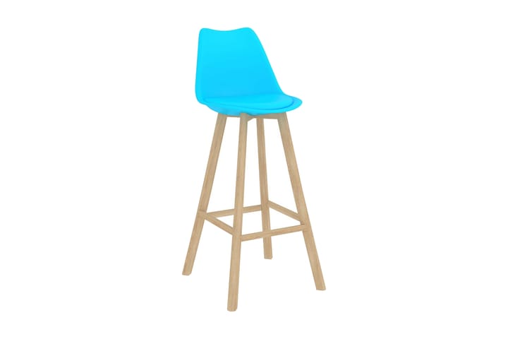 Barstolar 2 st blå PP och massivt bokträ - Blå - Möbler - Fåtölj & stolar - Barstol & barpall