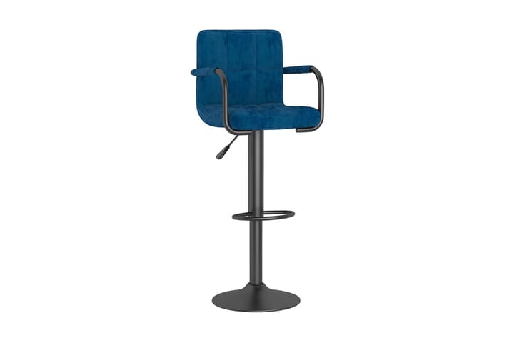 Barstolar 2 st blå sammet - Blå - Möbler - Fåtölj & stolar - Barstol & barpall