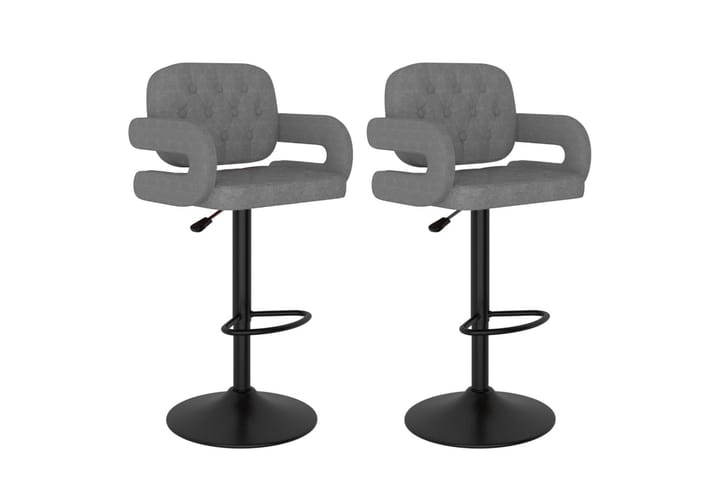 Barstolar 2 st ljusgrå tyg - Grå - Möbler - Fåtölj & stolar - Barstol & barpall